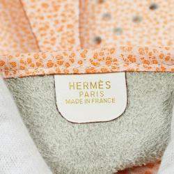 Pre Owned Hermes Orange Dalmatian Buffalo Skipper Evelyn PM Shoulder Bag 