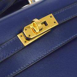 Hermes Blue Box Calf Kelly 20 Sellier Handbag