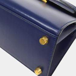 Hermes Blue Box Calf Kelly 20 Sellier Handbag