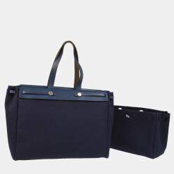 Hermes Navy Officier Herbag Cabas MM Tote Bag
