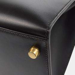 Hermes Black Box Calf Kelly 32 Sellier Handbag