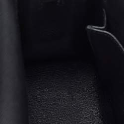 Hermes Black Epsom Leather Palladium Finish Kelly Sellier 25 Bag