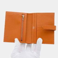 Hermes Orange Epson Bearn Compact Wallet