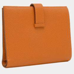 Hermes Orange Epson Bearn Compact Wallet