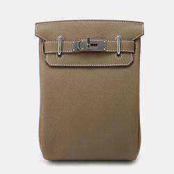 Hermes Etoupe Togo Leather Kelly Akkad PM Backpack