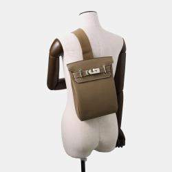Hermes Etoupe Togo Leather Kelly Akkad PM Backpack