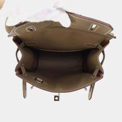 Hermes Etoupe Togo Leather Kelly Akkad PM Backpack
