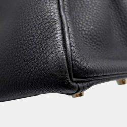 Hermes Black Togo Leather Kelly Retourne 28 Top Handle Bag