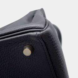 Hermes Black Togo Leather Kelly Retourne 28 Top Handle Bag