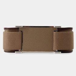 Hermes Etoupe Chevre Mysore Leather Geta Shoulder Bag