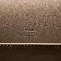 Hermes Etoupe Chevre Mysore Leather Geta Shoulder Bag