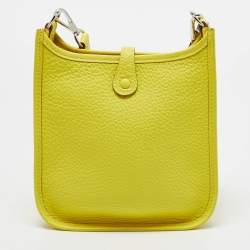 Hermes Lime Taurillon Clemence Leather Evelyne Amazone TPM Bag