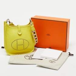 Hermes Lime Taurillon Clemence Leather Evelyne Amazone TPM Bag