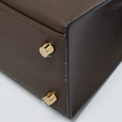 Hermes Ecorce/Etoupe/Noir Epsom Leather Gold Finish Kelly Sellier 25 Bag