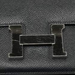 Hermes Noir Epsom Leather Palladium Finish Constance 18 Mini Bag