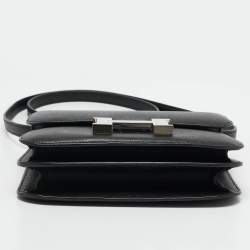 Hermes Noir Epsom Leather Palladium Finish Constance 18 Mini Bag