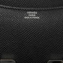 Hermes Noir Epsom Leather Palladium Finish Constance 18 Mini Bag