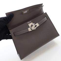 Hermes Mini Kelly Gris Meyer Epsom Leather Bag