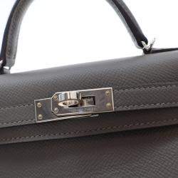 Hermes Mini Kelly Gris Meyer Epsom Leather Bag
