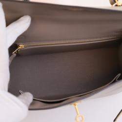 Hermes Kelly Sellier 25 Gris Asphalt Epsom Leather Bag