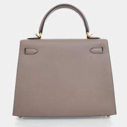 Hermes Kelly Sellier 25 Gris Asphalt Epsom Leather Bag