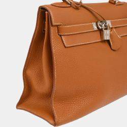 Hermes Gold Taurillon Clemence Kelly 32 Handbag
