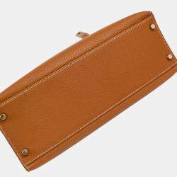 Hermes Gold Taurillon Clemence Kelly 32 Handbag