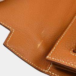 Hermes Gold Taurillon Clemence Kelly 32 Handbag