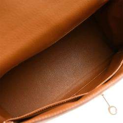 Hermes Gold Taurillon Clemence Kelly 32 Handbag