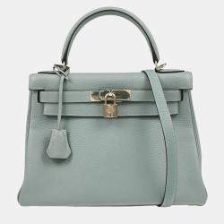  Hermes Ciel Taurillon Clemence Kelly 28 Retourne Handbag