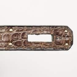 Hermes Havane Matte Porosus Crocodile Palladium Finish Birkin 30 Bag