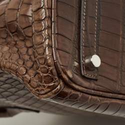Hermes Havane Matte Porosus Crocodile Palladium Finish Birkin 30 Bag