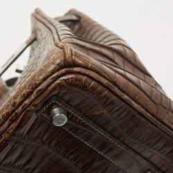 Hermes Havane Matte Porosus Crocodile Palladium Finish Birkin 30 Bag