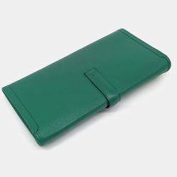 Hermes Green Leather Jige Clutch