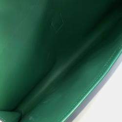 Hermes Green Leather Jige Clutch