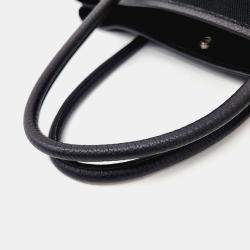 Hermes Black Canvas and Leather Garden Party 36