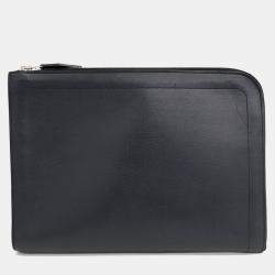 Hermes Black Leather Clutch and iPad Case