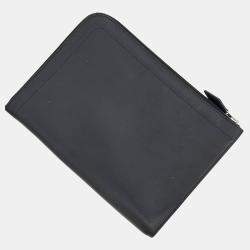 Hermes Black Leather Clutch and iPad Case