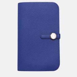Hermes Blue Electric Togo Leather Dogon Duo Wallet