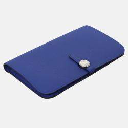 Hermes Blue Electric Togo Leather Dogon Duo Wallet