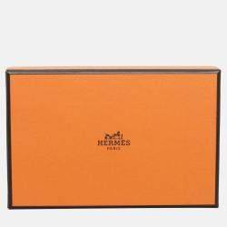 Hermes Brown Chevre de Coromandel Calvi Duo Compact Card Holder