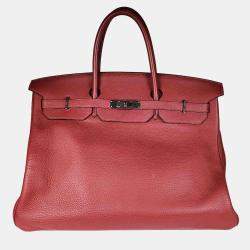 Hermes Rouge H Clemence with PHW Birkin 40 