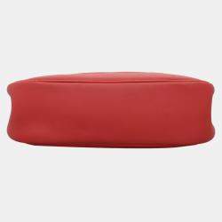 Hermes Red Leather Perforated Berline 28 Bag