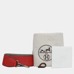 Hermes Red Leather Perforated Berline 28 Bag