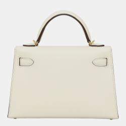 Hermes White Epsom Leather Mini Kelly Bag