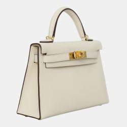 Hermes White Epsom Leather Mini Kelly Bag