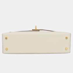 Hermes White Epsom Leather Mini Kelly Bag
