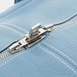Hermes Blue Jean Clemence Leather Victoria 50 Handbag