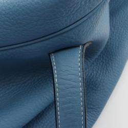 Hermes Blue Jean Clemence Leather Victoria 50 Handbag