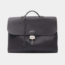Hermes Purple Togo Leather Sac A Depeche 38 Verso Business Bag